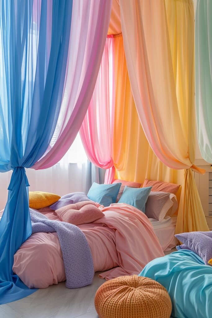 Rainbow Fabric Canopy