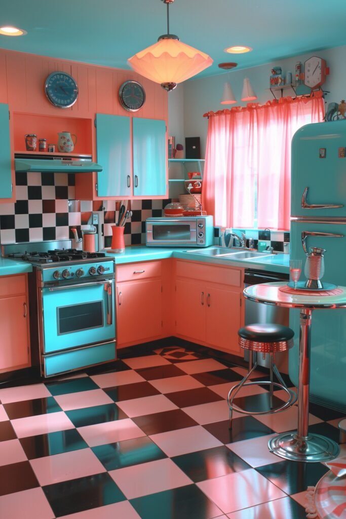 Retro-Inspired Compact Kitchen Decor