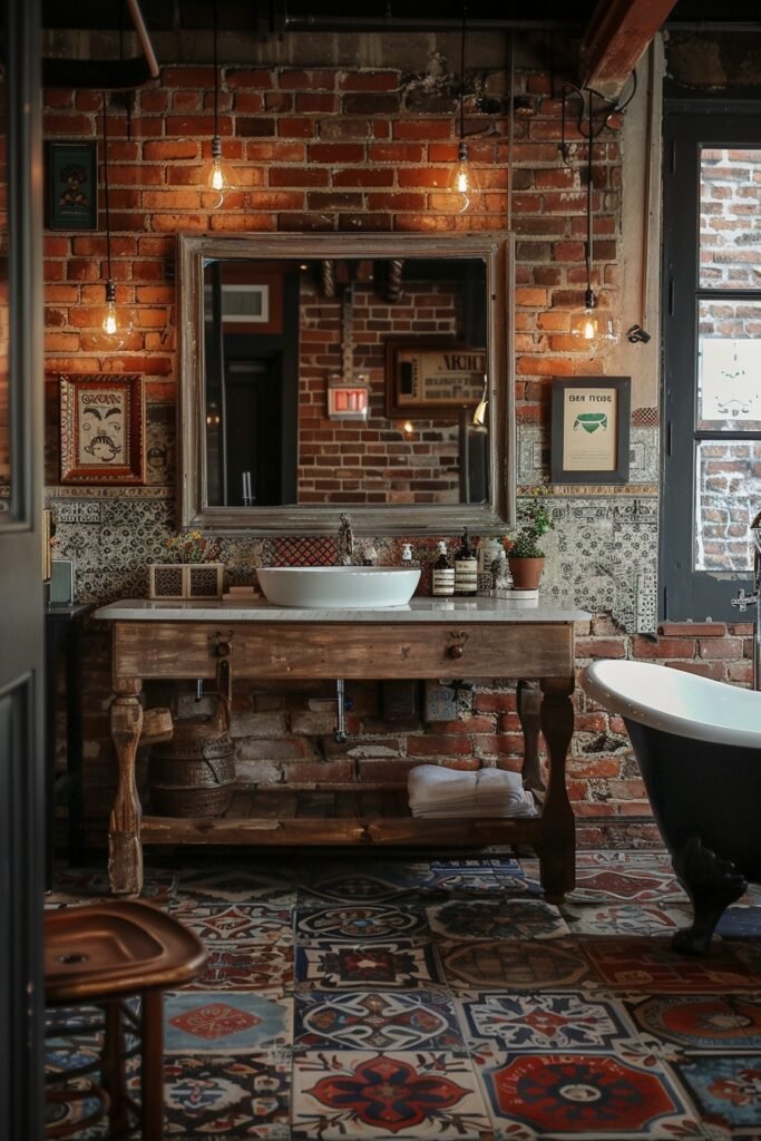 Richly Layered Urban Washroom