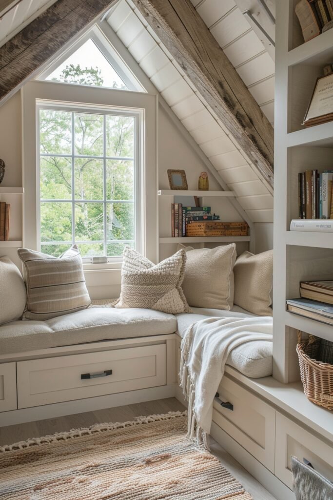 Skylight-Enhanced Attic Study Nook