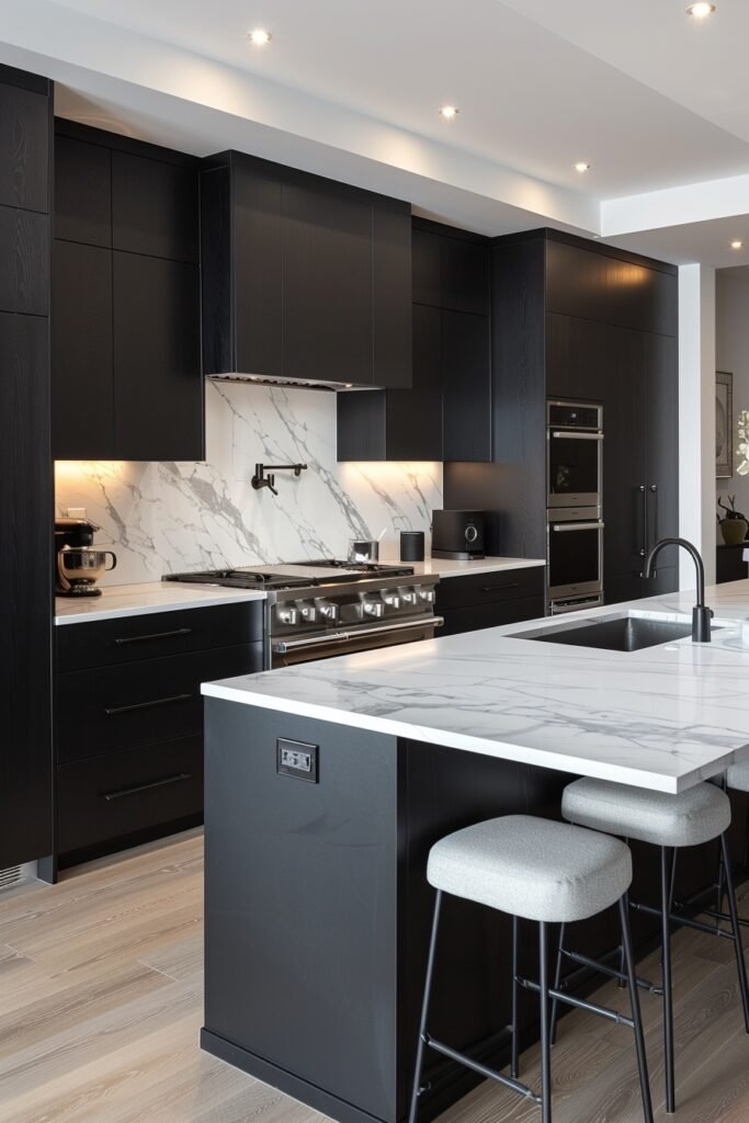 Sleek Monochrome Kitchen Designs