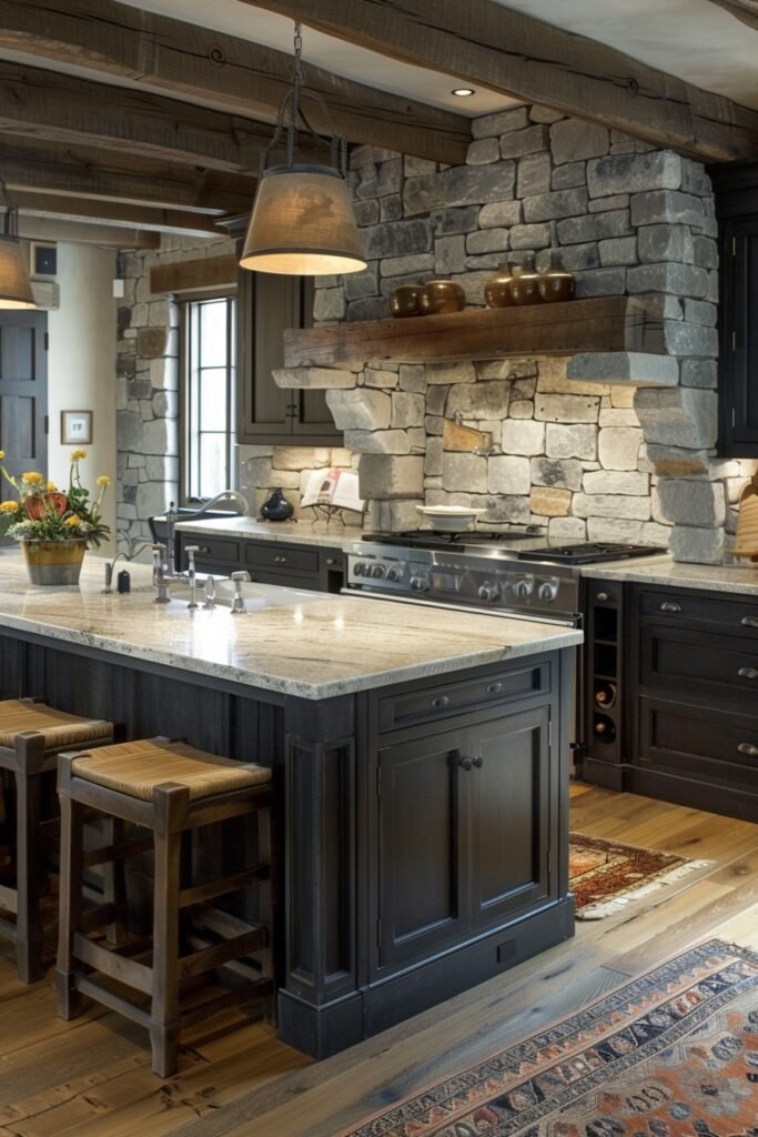 Stone-Clad Luxe Kitchens