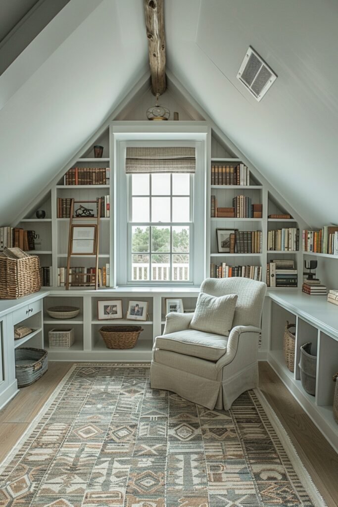 Sunny Attic Study and Work Area