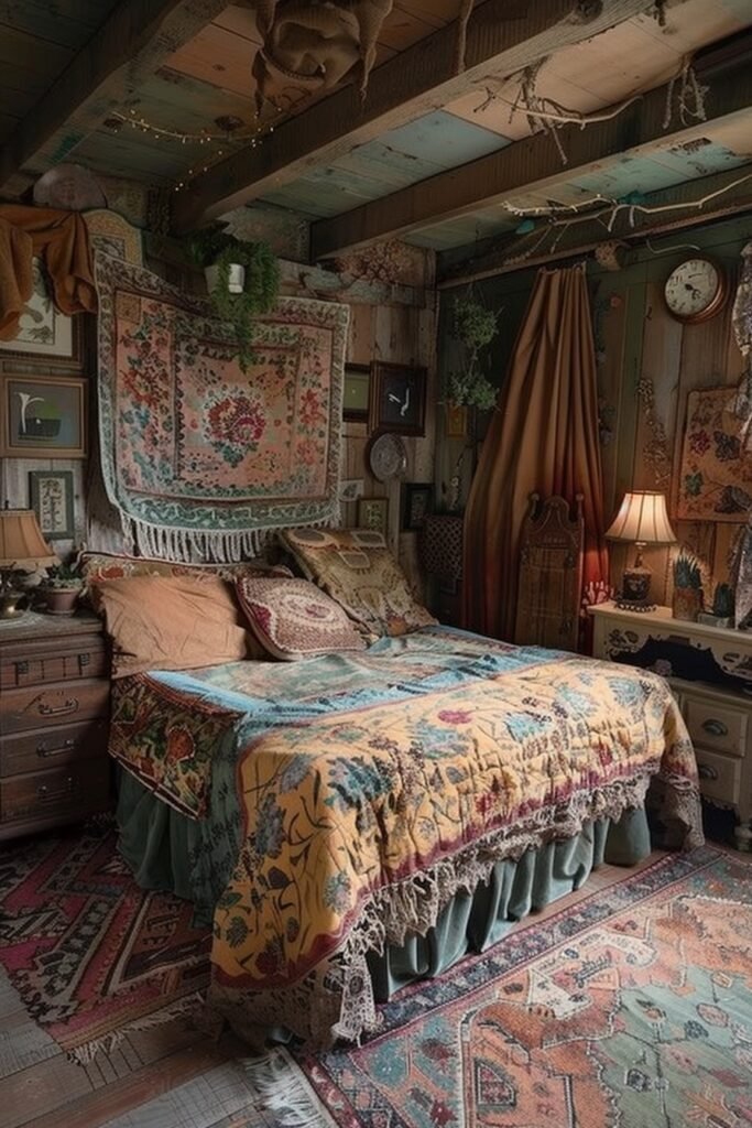 Tapestry-Accented Gypsy Boho Bedroom