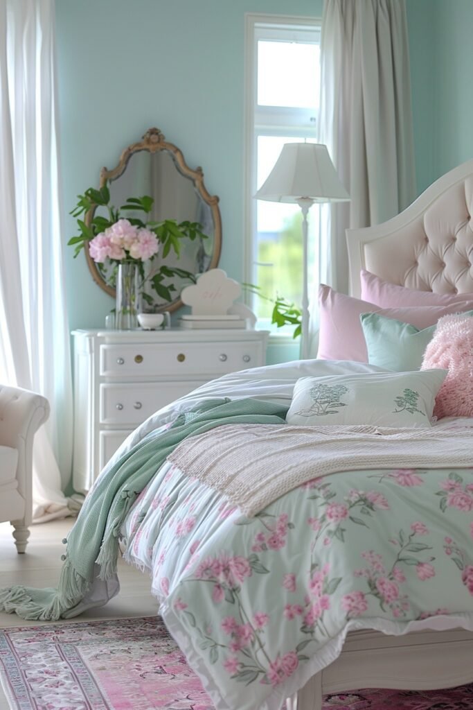 Tranquil Pastel Retreat Bedroom