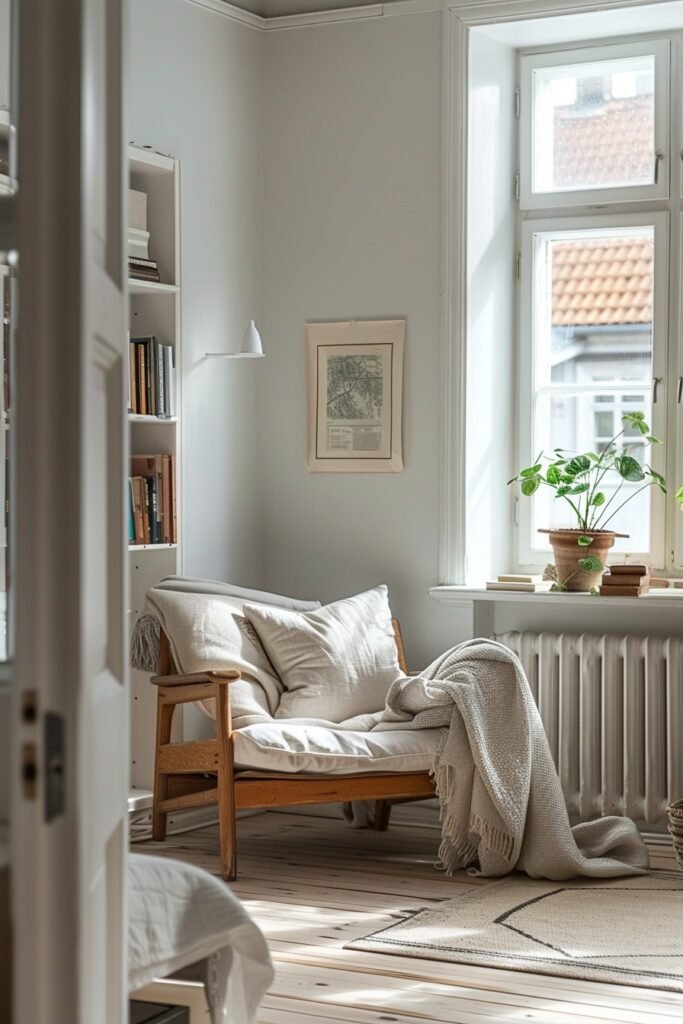 Tranquil Scandinavian Reading Area