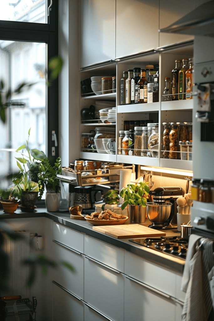 Vertical Storage Optimized Tiny Kitchen