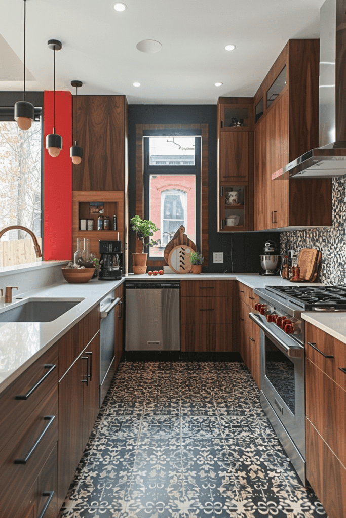 Vibrant Patterned Tiny Kitchen