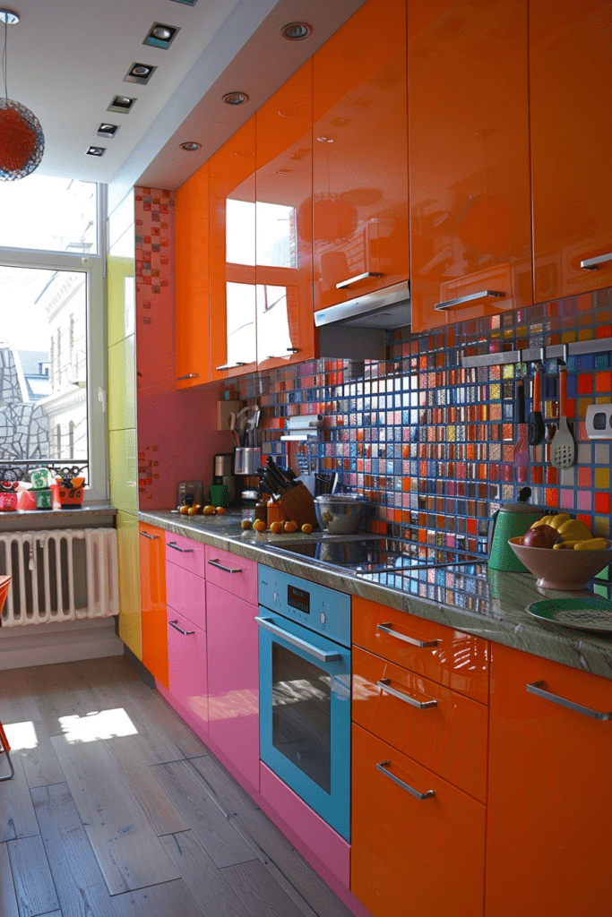 Vibrant Small Kitchen Color Pop