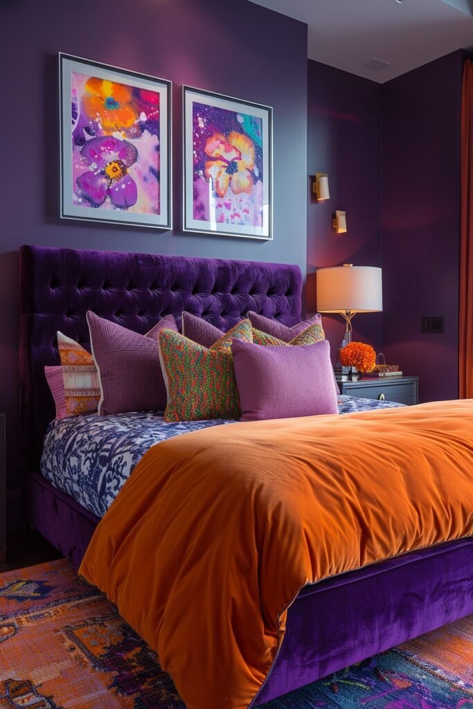 Vibrant Urban Nightlife Bedrooms