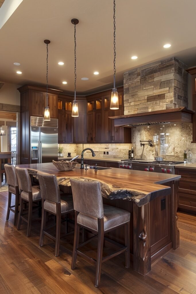 Warm Wood Tone Luxury Kitchens