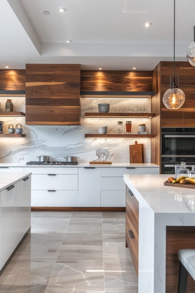 Wood-Enhanced Modern Kitchen Designs