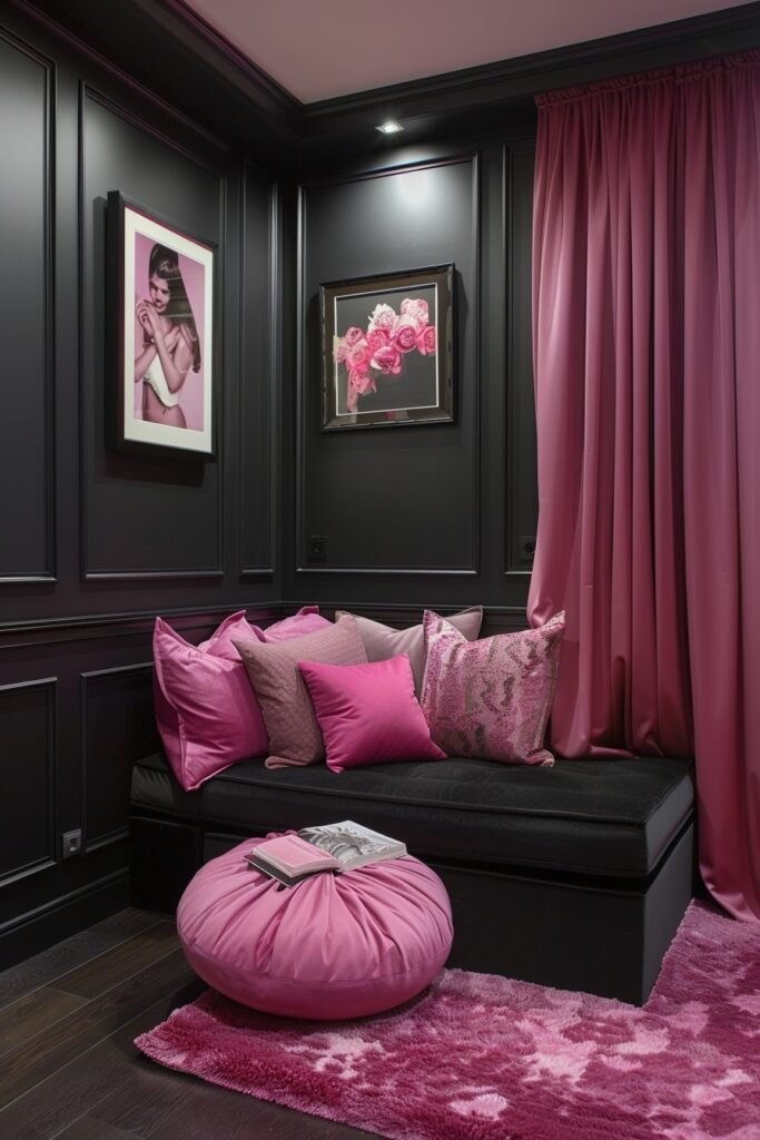 Chic Pink and Black Studio