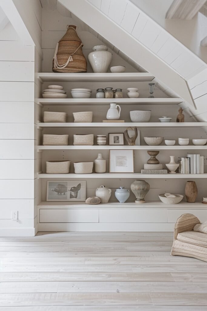 Chic Under-Stair Display Shelves