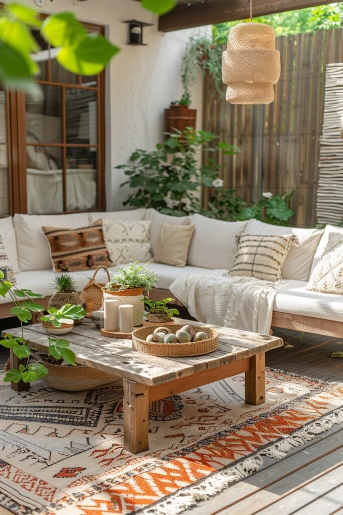 Contemporary Scandi Boho Patio Layouts