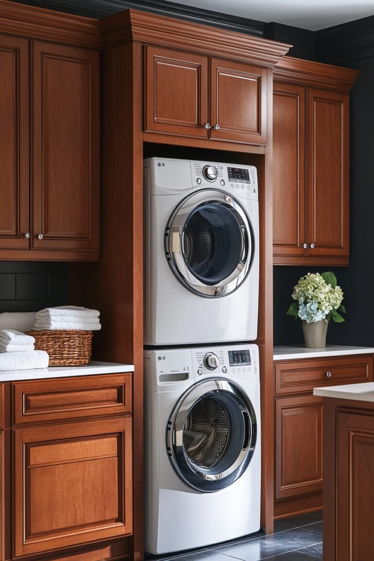 29 Stacked Laundry Room Ideas To Create A Compact And Efficient Space ...