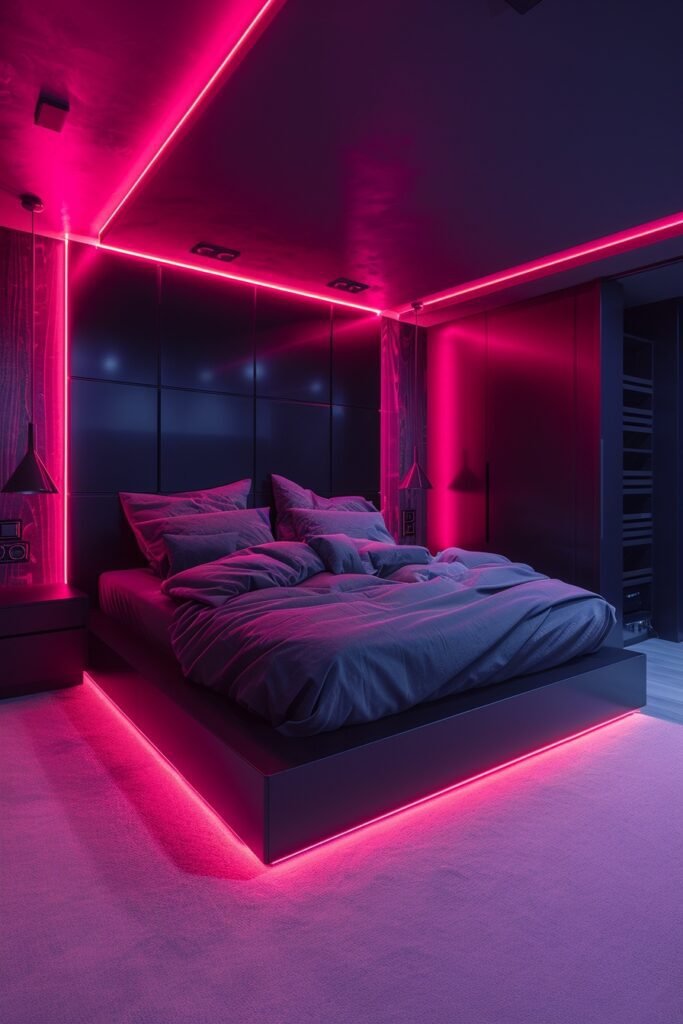 Futuristic Pink and Black Design