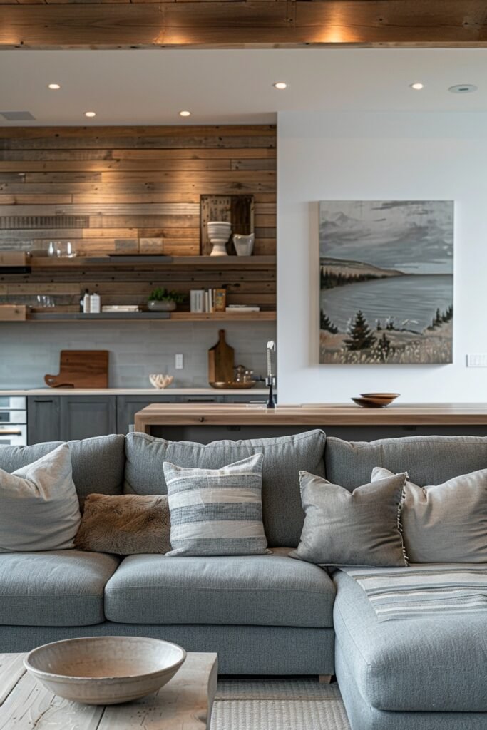 Grey & Warm Wood Tones