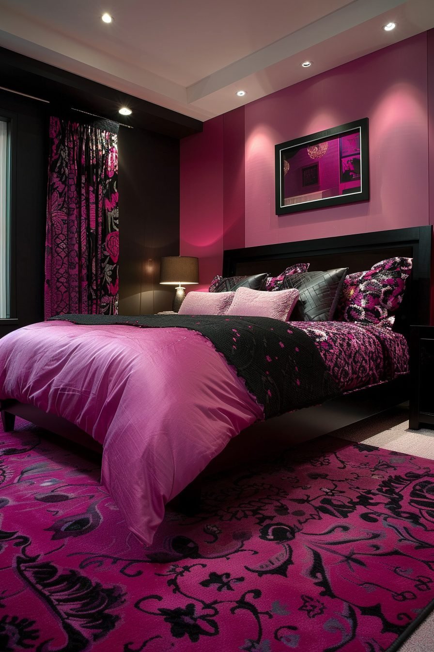 29 Pink And Black Bedroom Ideas To Achieve A Perfect Balance Of Soft ...