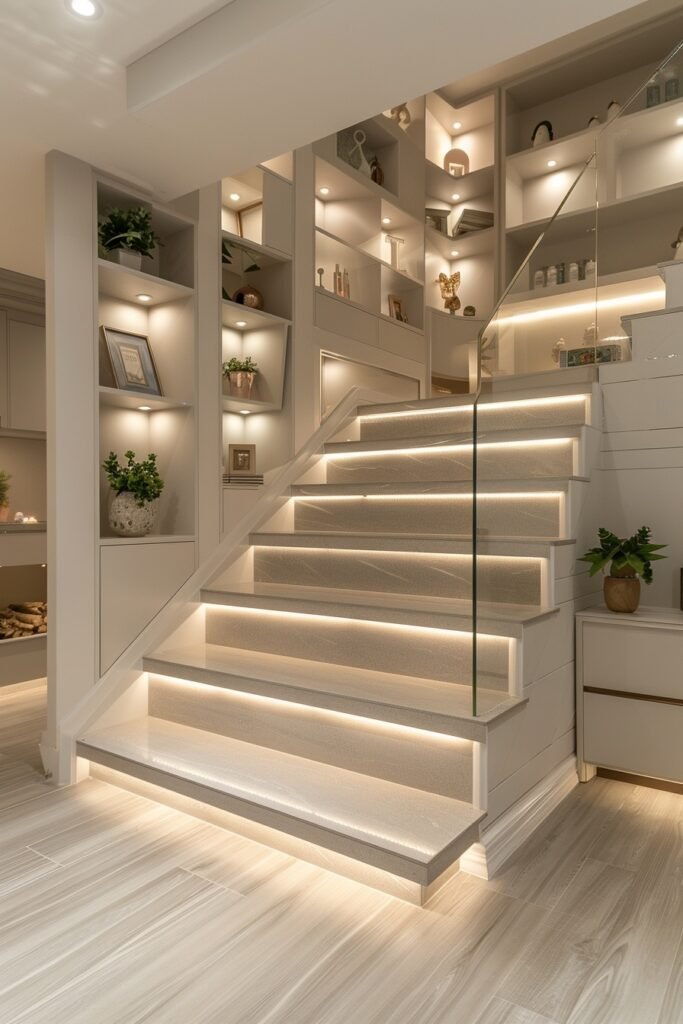 Minimalist Under-Stair Shelving