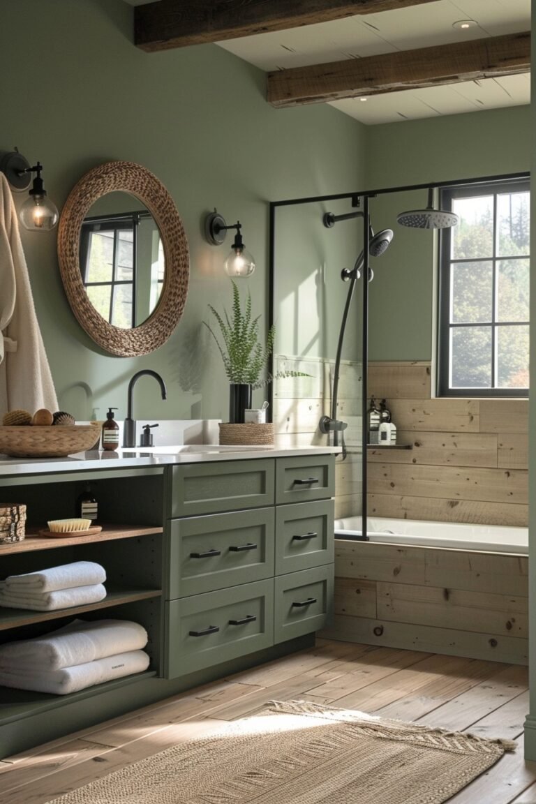 29 Green Bathroom Decor Ideas To Transform Your Space With Earthy ...