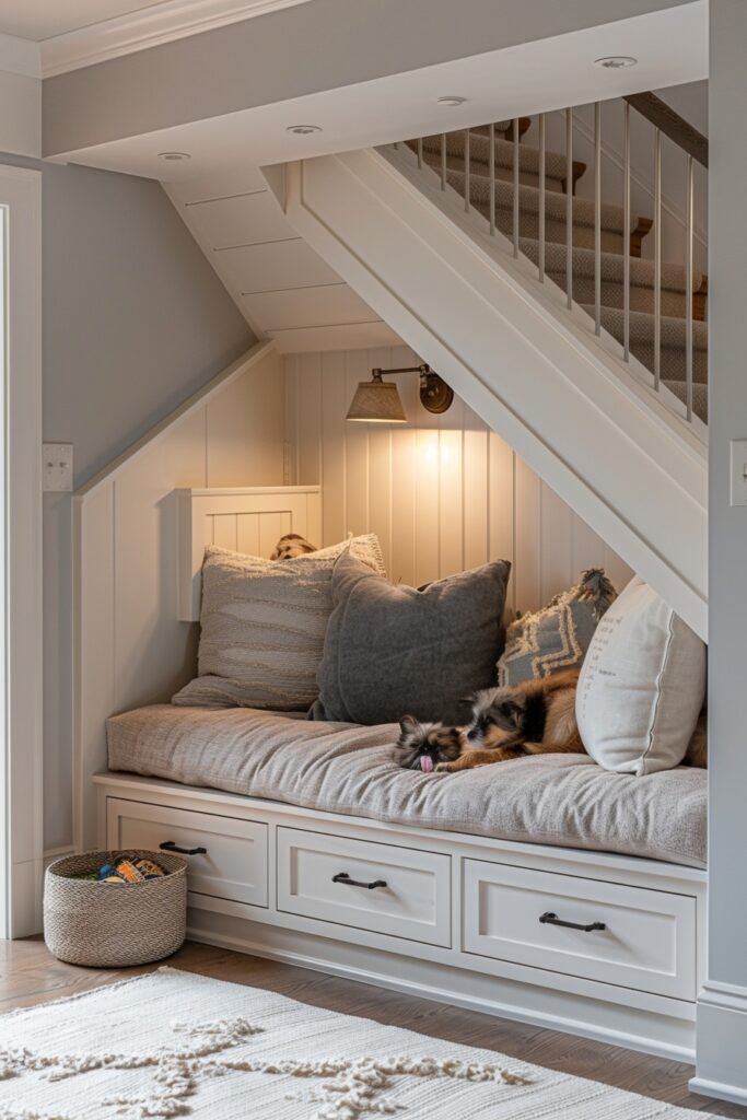 Pet-Friendly Staircase Nook