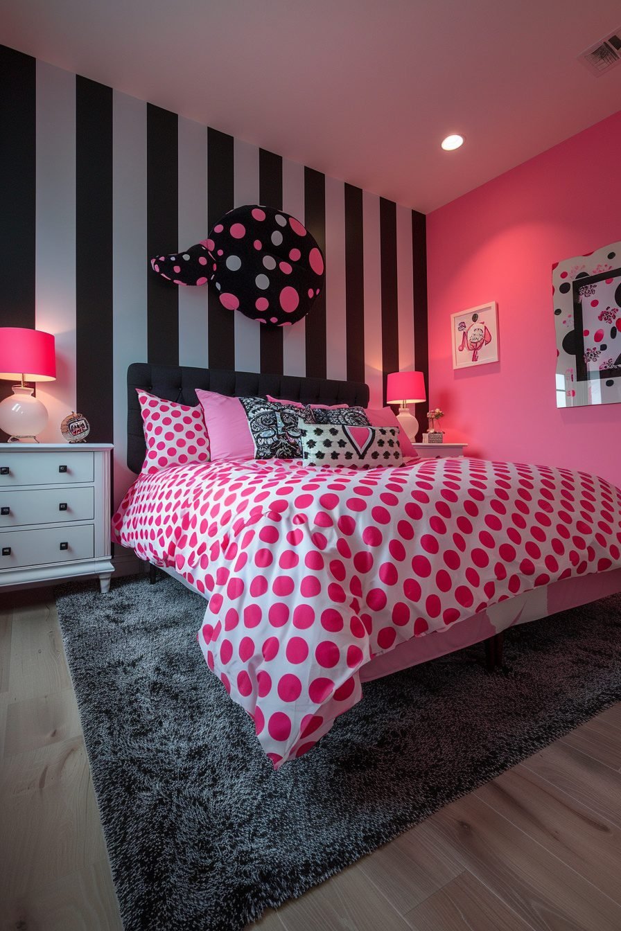 29 Pink And Black Bedroom Ideas To Achieve A Perfect Balance Of Soft ...