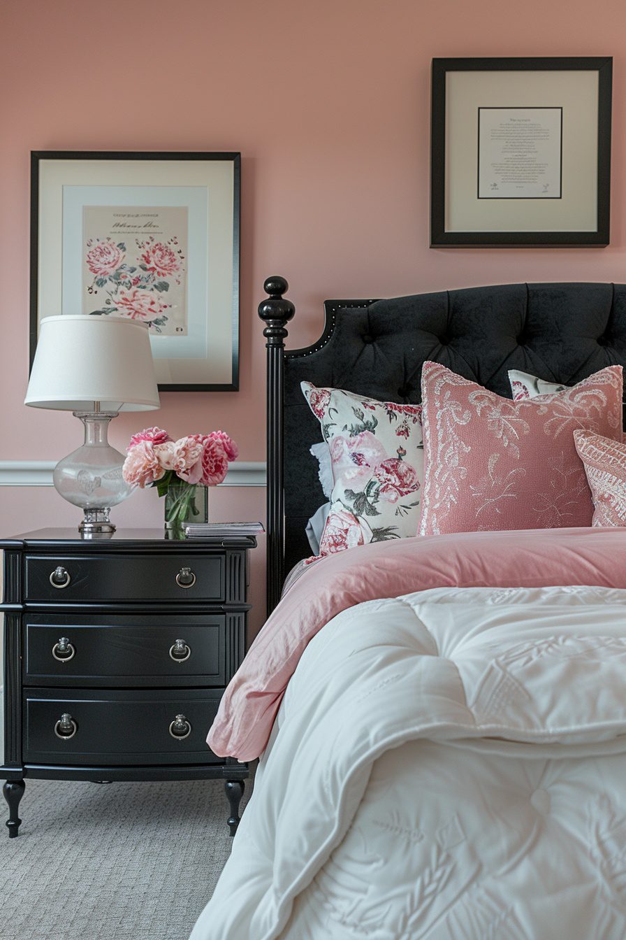 29 Pink And Black Bedroom Ideas To Achieve A Perfect Balance Of Soft ...