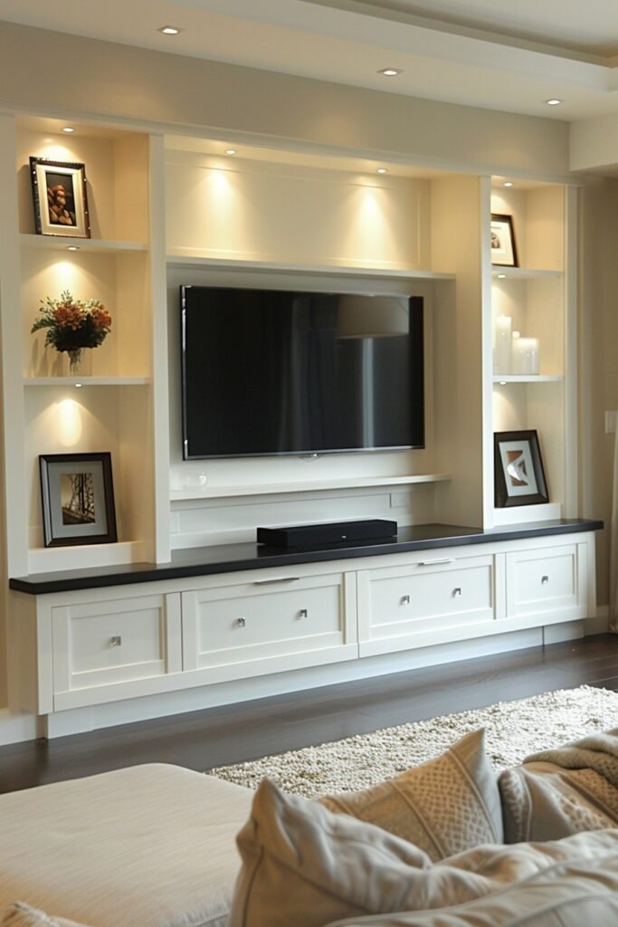 Streamlined Entertainment Centers for Small Apartment Ideas