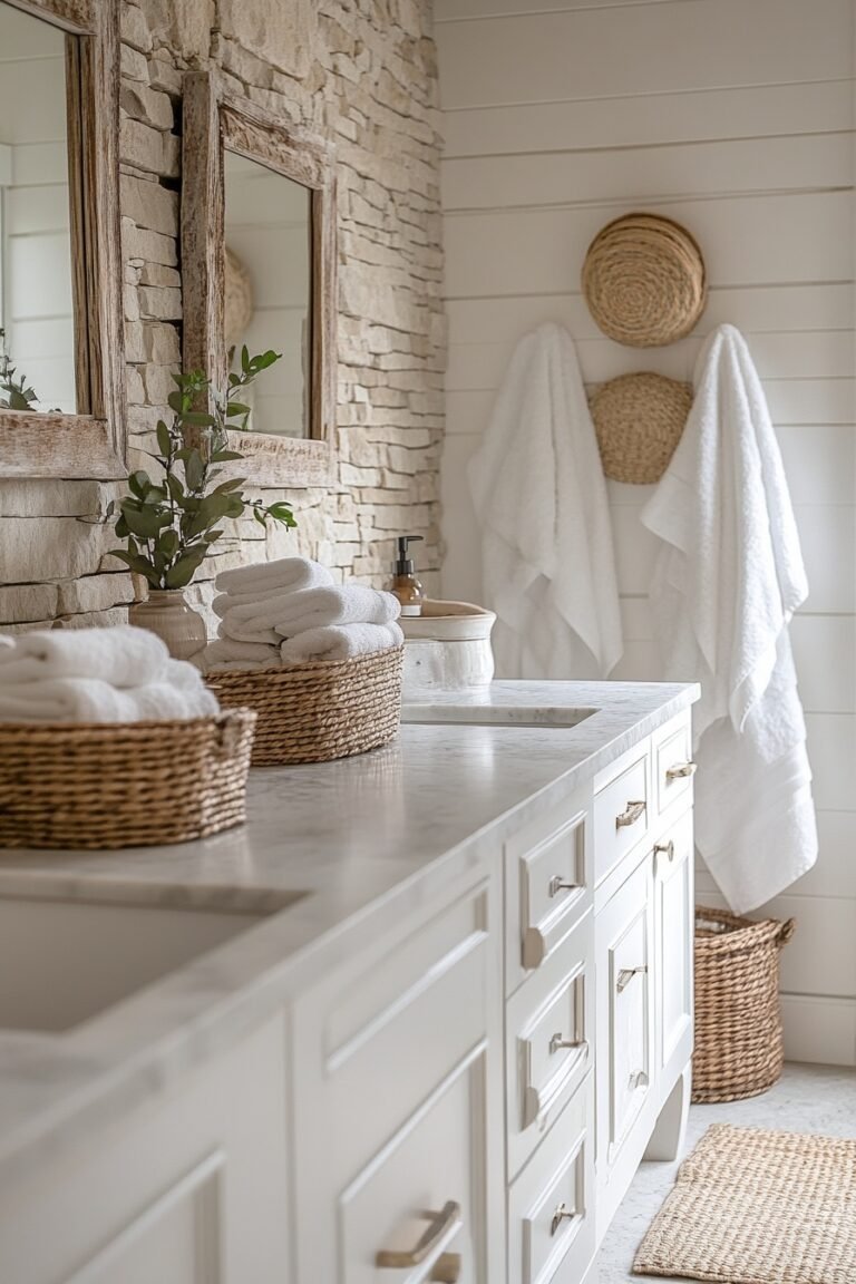 29 Coastal Farmhouse Bathroom Ideas To Transform Your Washroom Into A ...