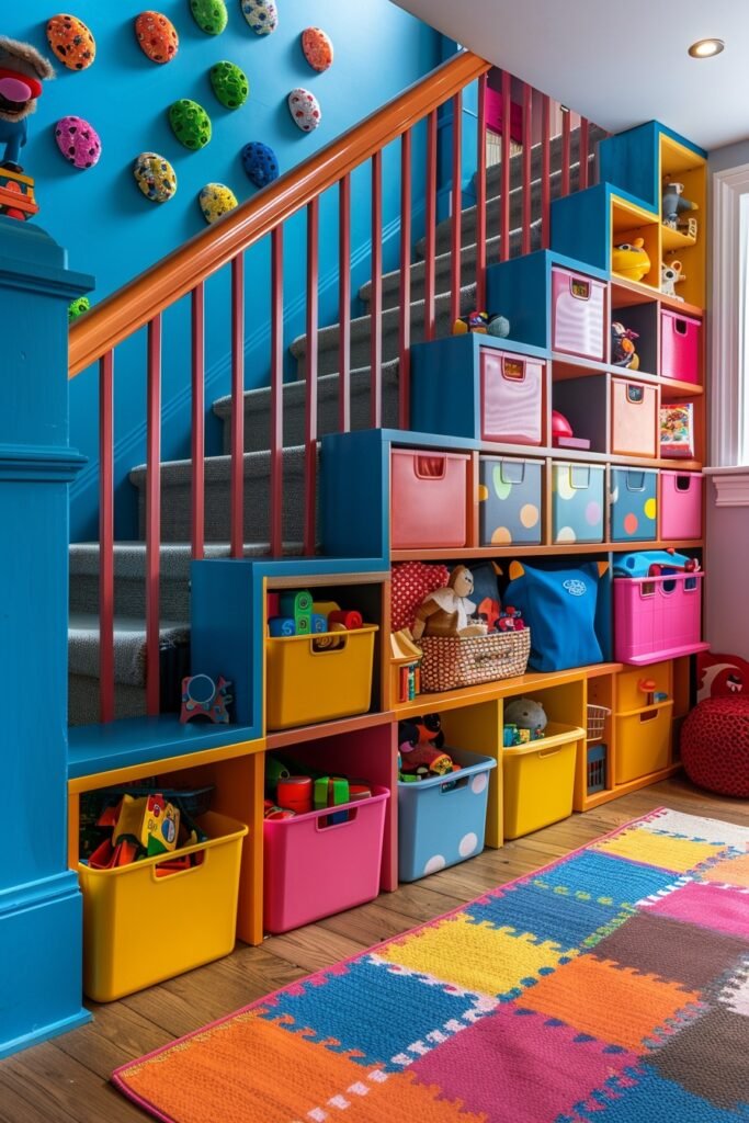 Toy Storage Under Stairs