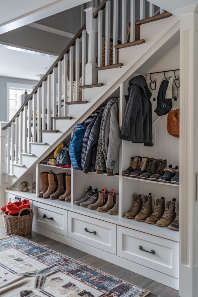 Under-Stair Coat Storage