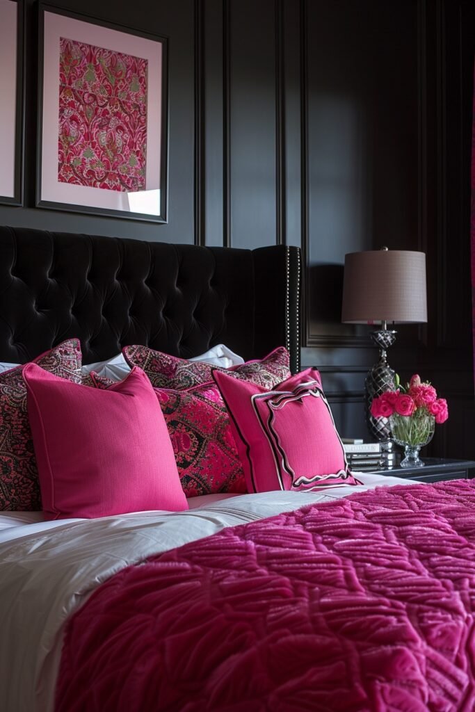 Vibrant Pink Highlights in Black