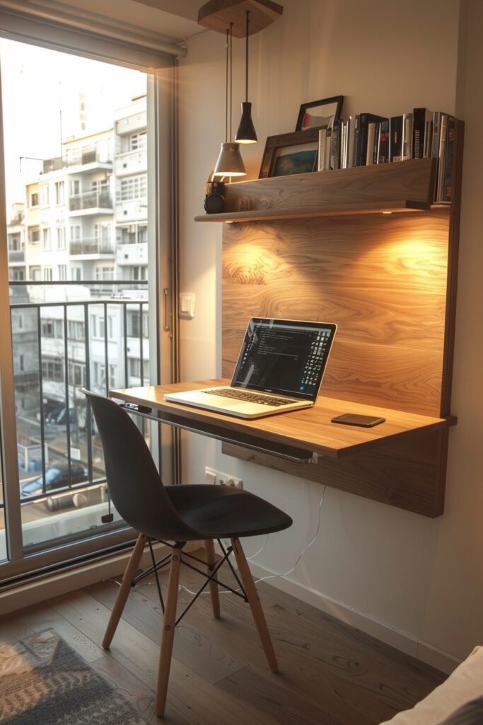 Wall-Mounted Desks for Small Apartment Ideas