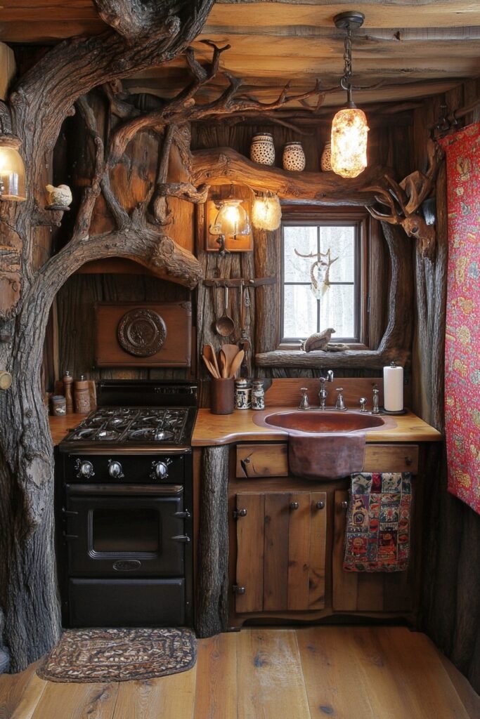 Woodsman’s Rustic Cooking Space