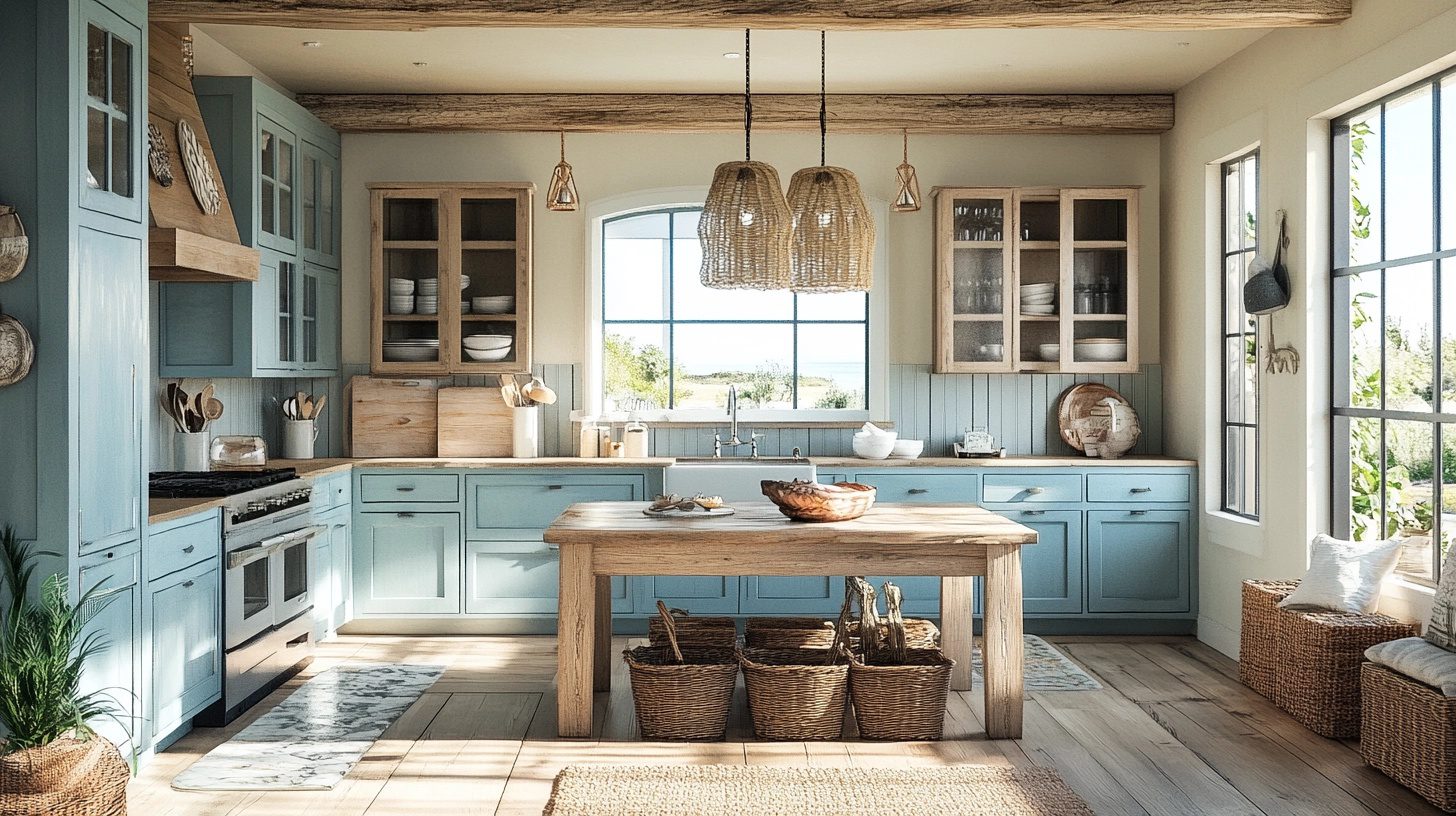 29 Coastal Farmhouse Kitchen Ideas To Merge Seaside Charm With Country ... - Luxury Kitchen Design For Coastal Farmhouse Chic Coastal Homes