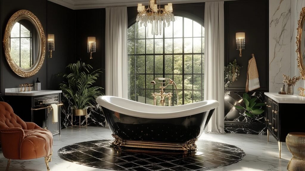 vintage modern master bath