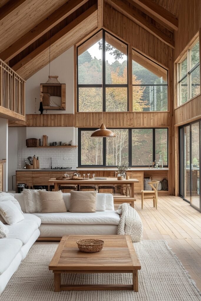 Airy High-Ceiling Cabin