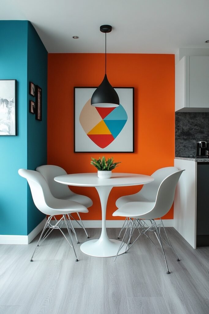 Bold Color Apartment Dining Corner