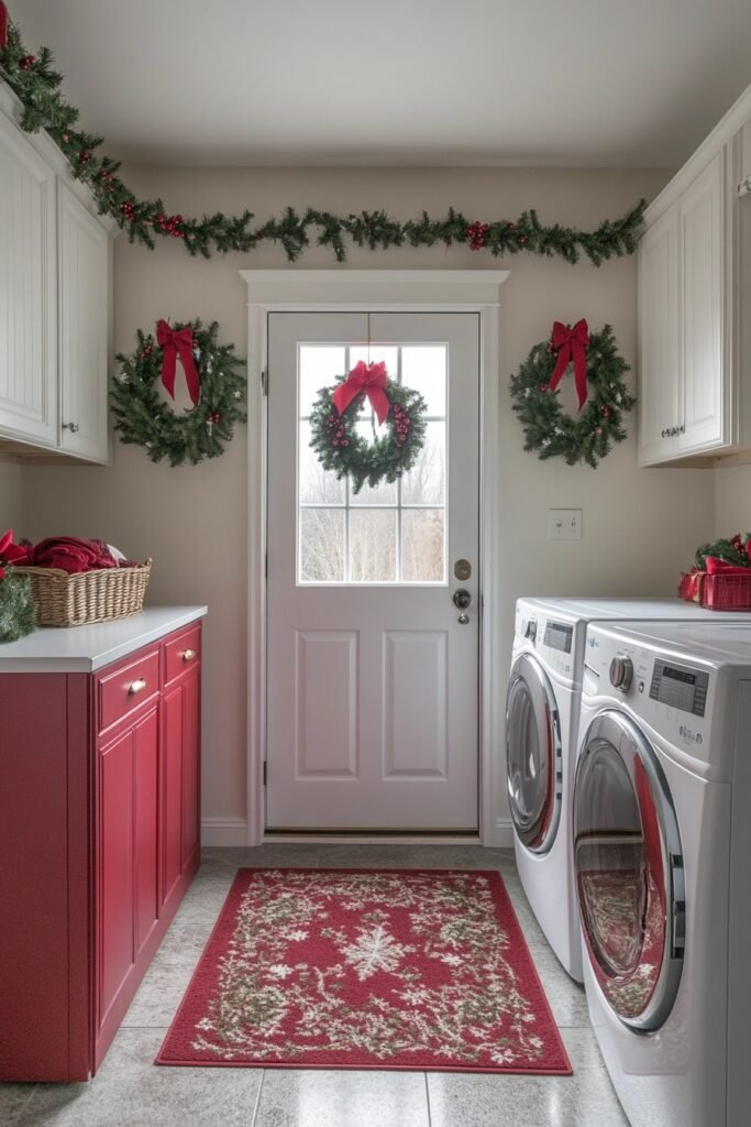 Cheerful Holiday Laundry Room