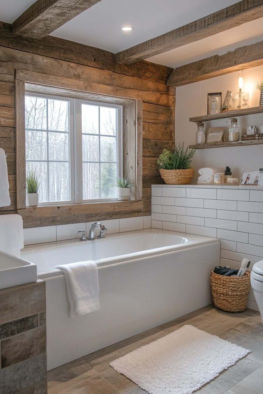 29 Small Log Cabin Interior Bathroom Ideas For A Relaxing And Efficient ...