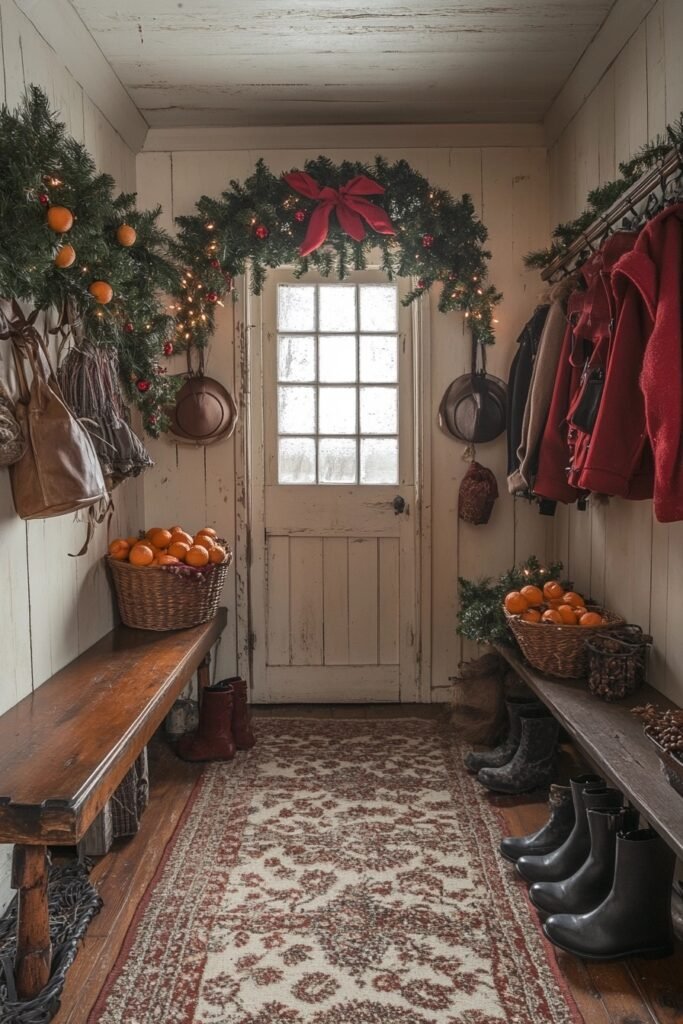 Farmhouse Holiday Mudroom