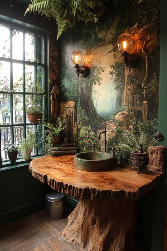 Forest Foliage Bathroom