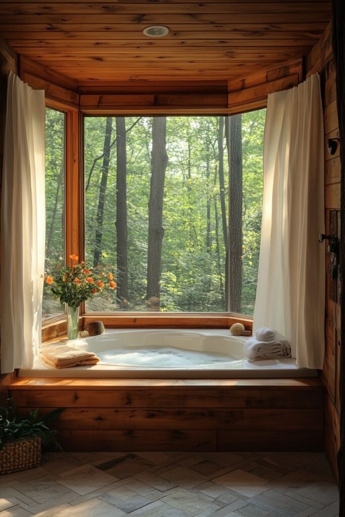 Luminous Woodland Bathroom