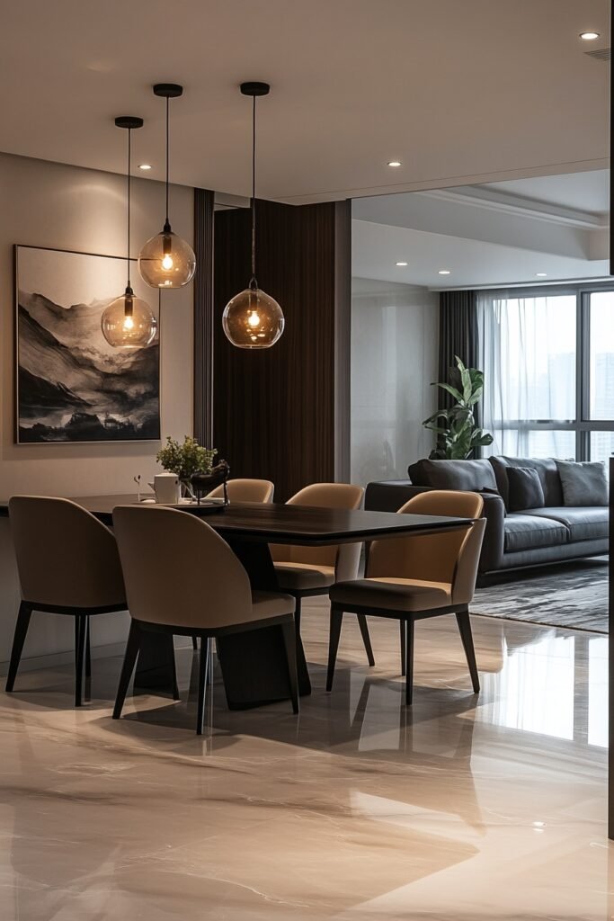 Open-Plan Apartment Dining Space