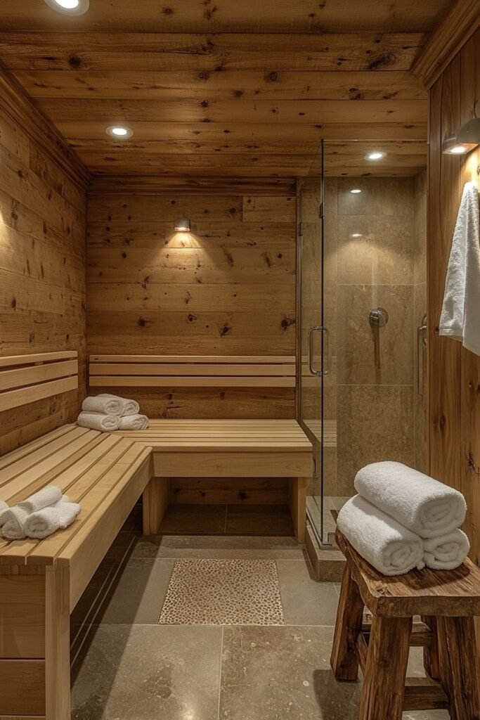 Sauna-Inspired Serene Bathroom