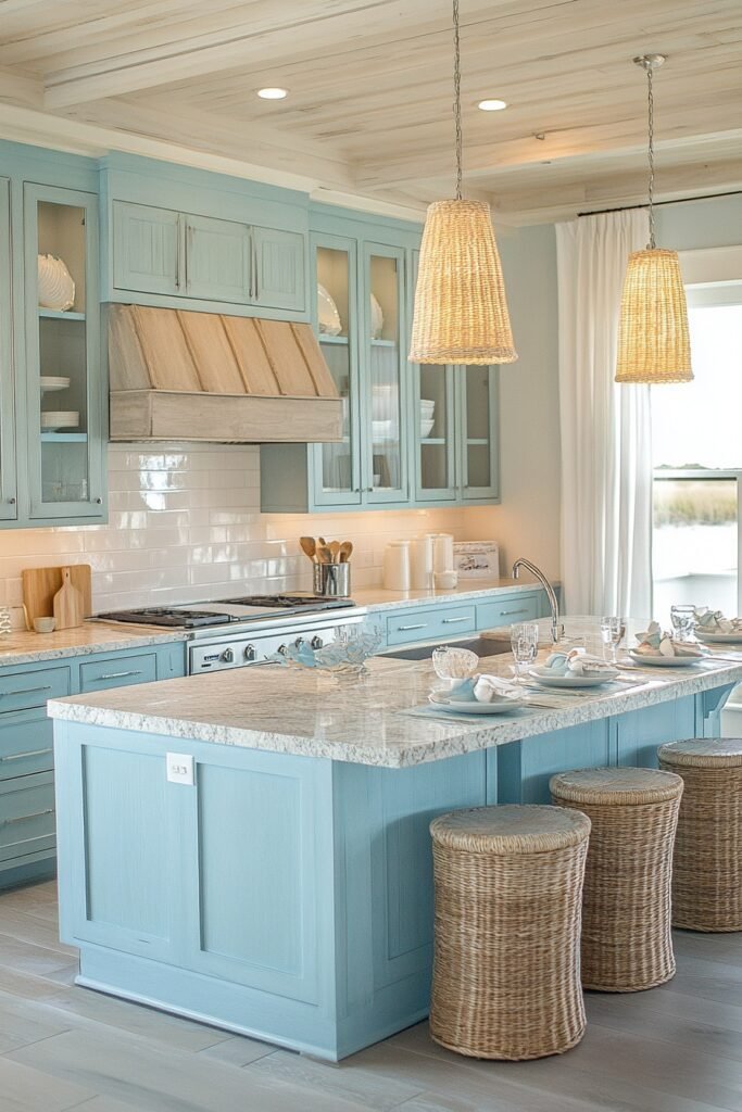 Serene Coastal Boho Kitchen