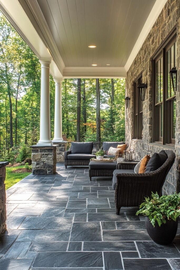 Stone Features for Luxurious Porches