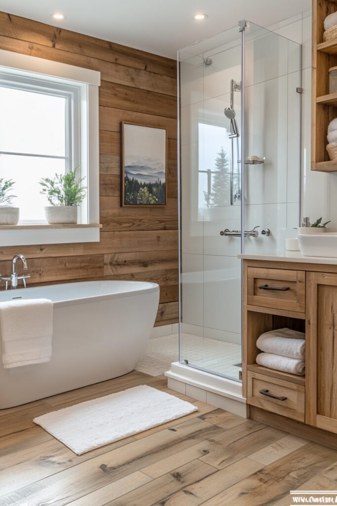 Timber-Trimmed Tranquility Bath