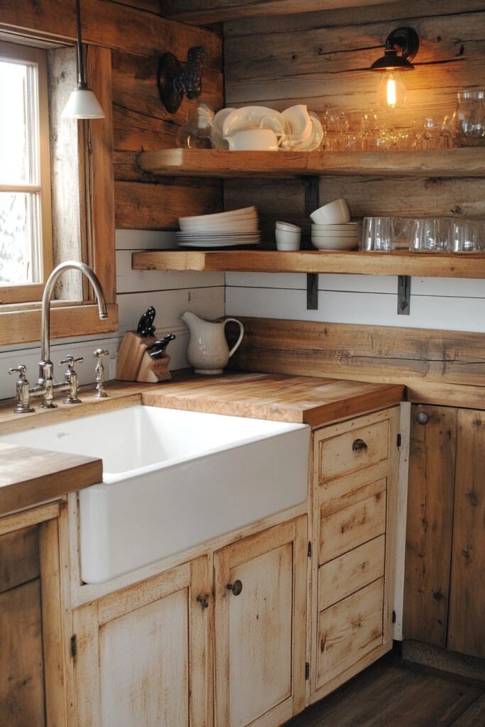 small cabin interior kitchen